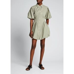 SIMKHAI Cleo Pleated Poplin Balloon Dress